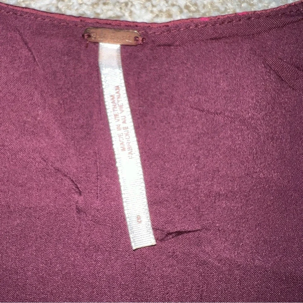 Free People Morning Light Minidress Purple Floral Long‎ Sleeve Size 8